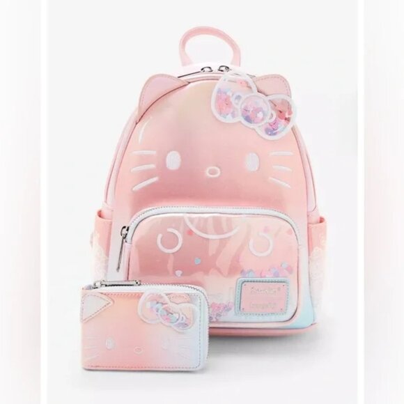 hello kitty backpack pink ombre Loungefly Sanrio Hello Kitty 50th Anniversary Pink Ombré Mini Backpack
